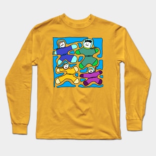 Astronauts Caught by Liquid Monster on the Pink Planet Long Sleeve T-Shirt